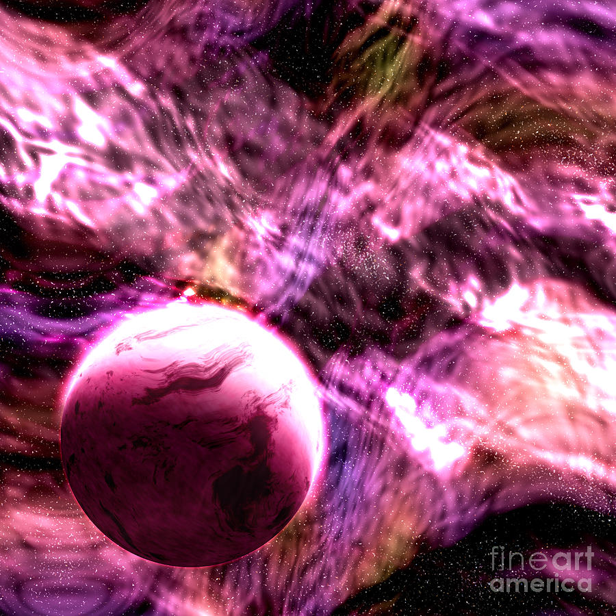 Abstract Digital Art - Abstract stars nebula #4 by Miroslav Nemecek
