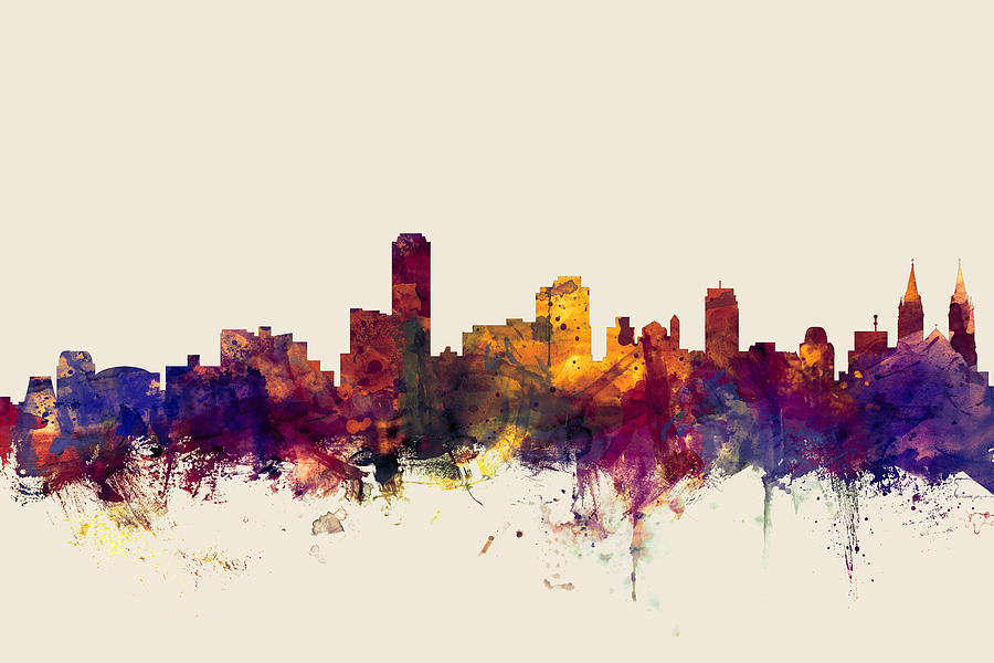 Adelaide Digital Art - Adelaide Australia Skyline #4 by Michael Tompsett