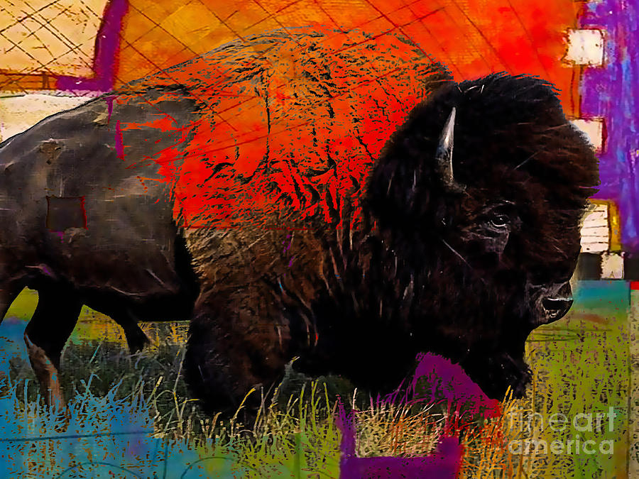 Bison Mixed Media - American Buffalo Collection #4 by Marvin Blaine