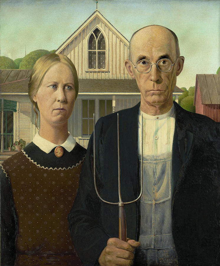 Vintage Painting - American Gothic #4 by Mountain Dreams