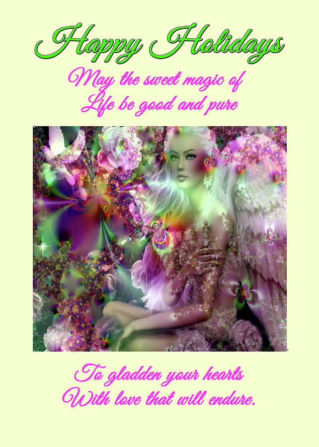 Angel In A Magical Garden #4 Digital Art by Mitchell Watrous