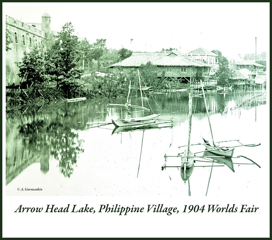 Arrow Head Lake, Philippine Village, 1904 Worlds Fair, Vintage P #4 Photograph by A Macarthur Gurmankin