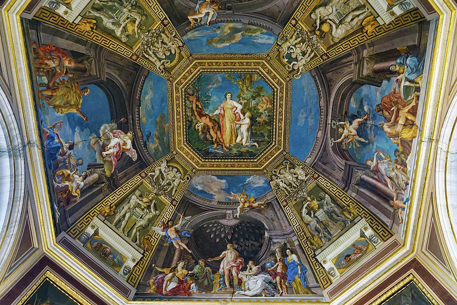 Artistic Ceilings Within The Vatican Museums In The Vatican City #4 Photograph by Rick Rosenshein