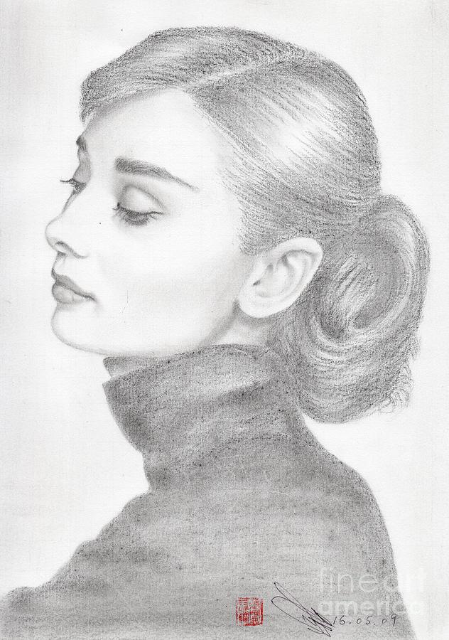 Audrey Hepburn #4 Drawing by Eliza Lo