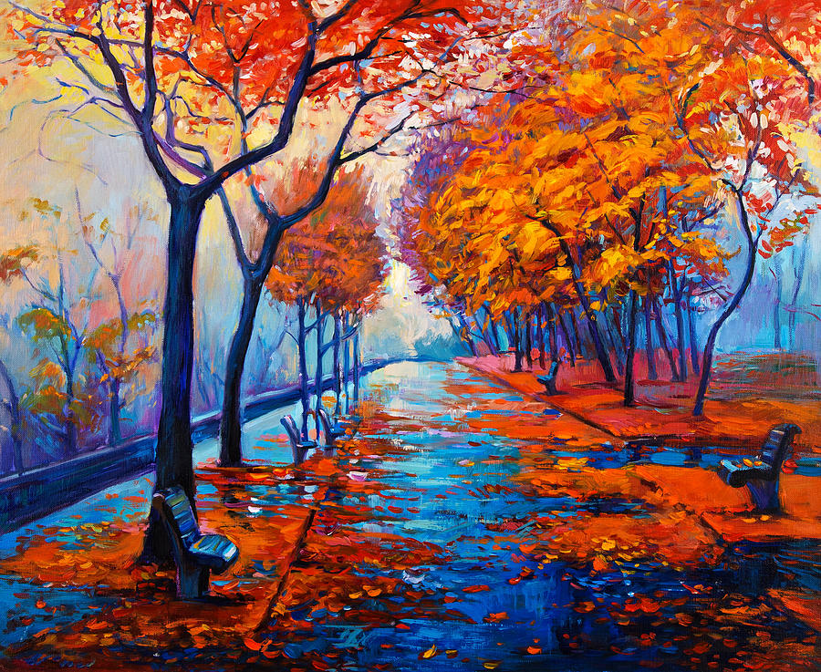 Autumn Landscape By Ivailo Nikolov Painting By Boyan Dimitrov