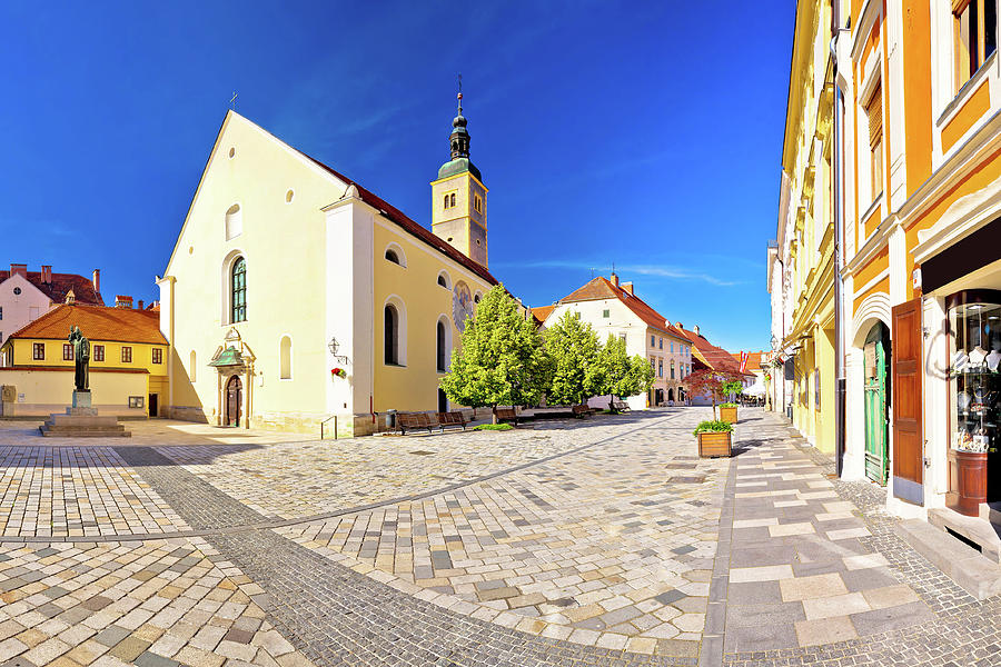 Baroque town of Varazdin square panoramic view #4 Photograph by Brch Photography