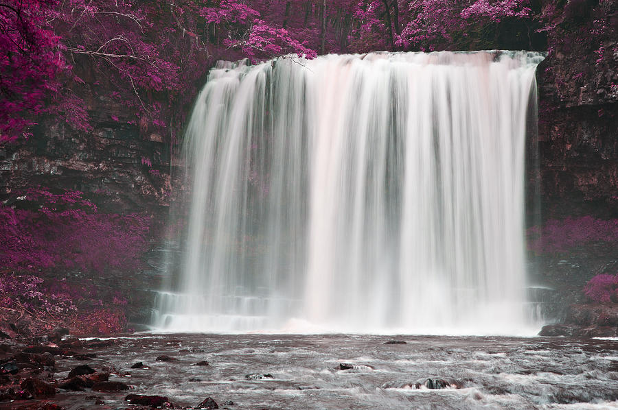 Beautiful Alternate Colored Surreal Waterfall Landscape Photograph