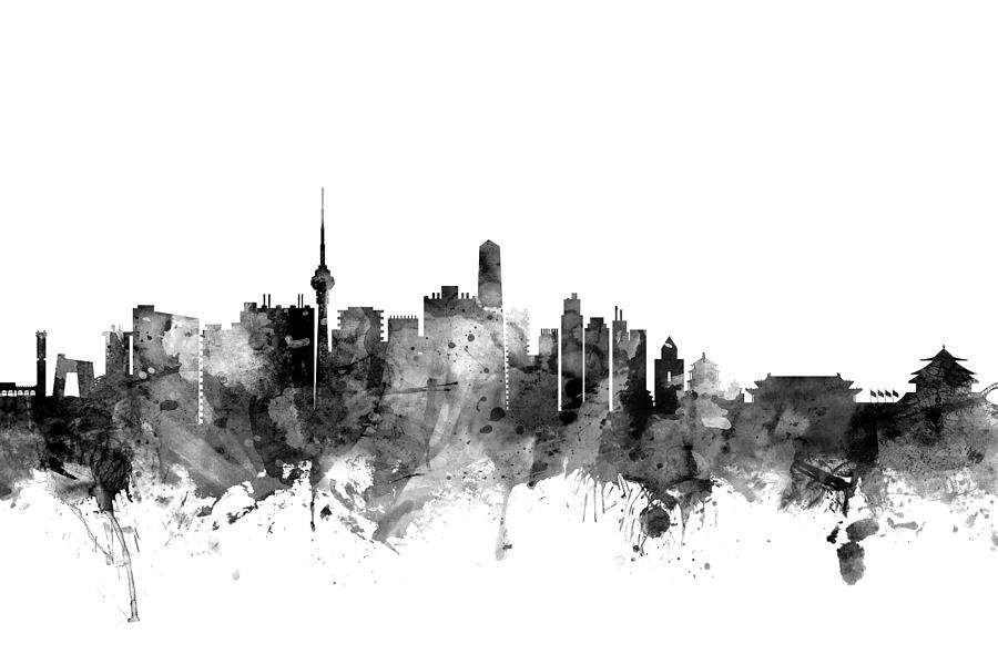 Beijing China Skyline #4 Digital Art by Michael Tompsett