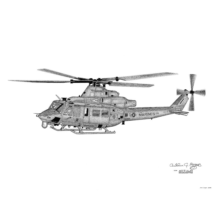 Bell Helicopter Digital Art - Bell Helicopter UH-1Y Venom #3 by Arthur Eggers