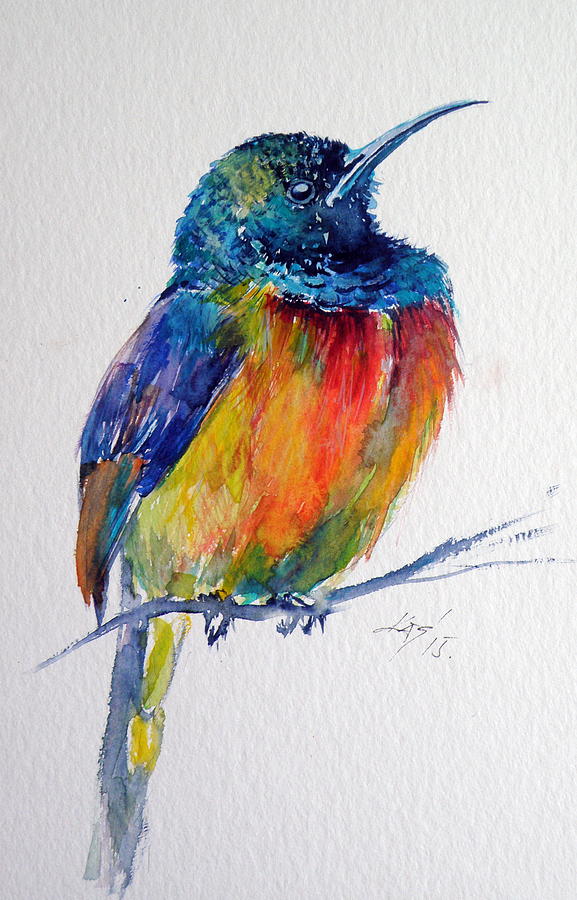 Bird Painting - Bird #3 by Kovacs Anna Brigitta
