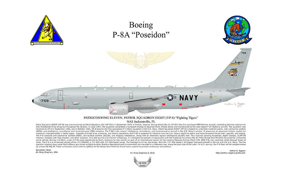 Boeing P-8A Poseidon  #6 Digital Art by Arthur Eggers