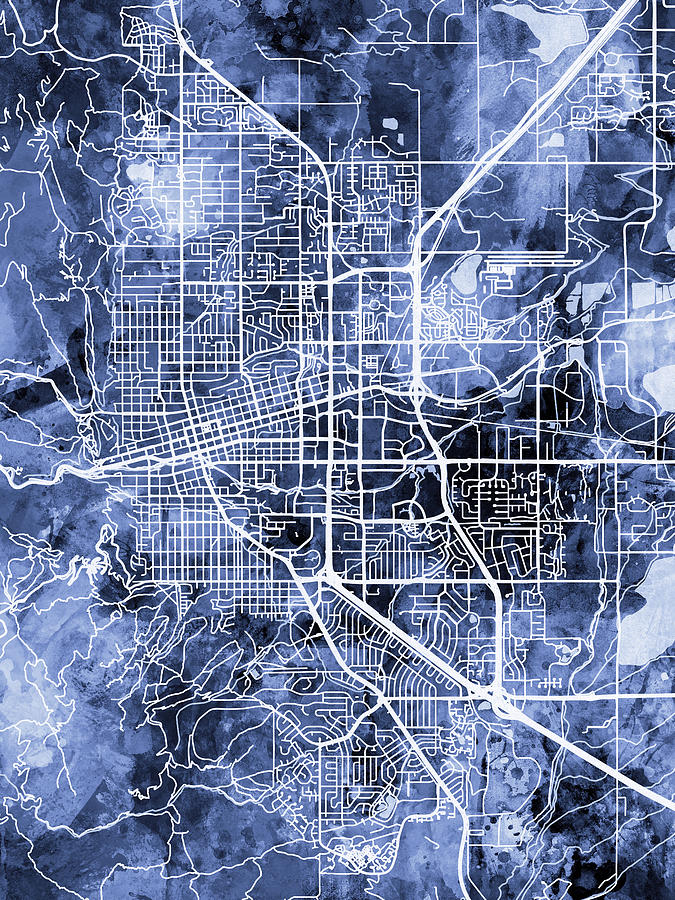 Boulder Colorado City Map #4 Digital Art by Michael Tompsett