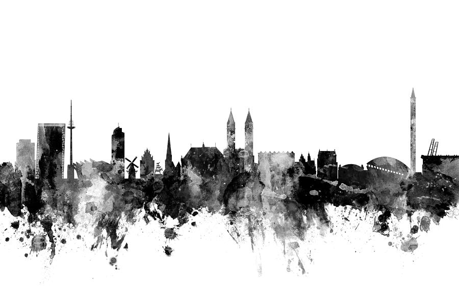 Bremen Germany Skyline #4 Digital Art by Michael Tompsett