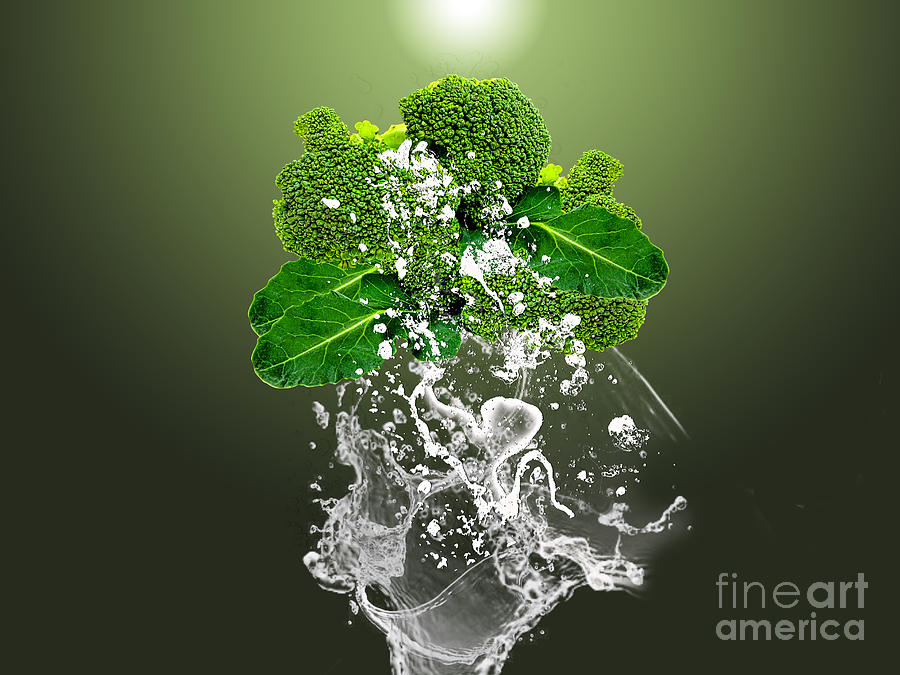 Broccoli Splash #4 Mixed Media by Marvin Blaine