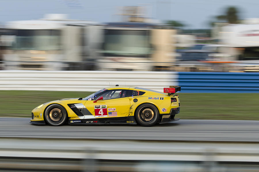 Car Photograph - #4 C7.R at 12 Hours of Sebring - Turn 3 #4 by Austin Whisnant