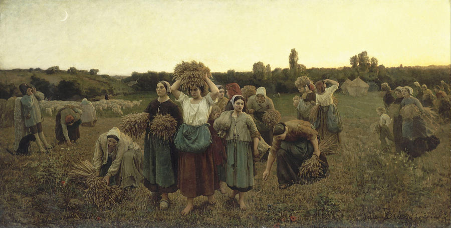 Calling in the Gleaners #4 Painting by Jules Breton