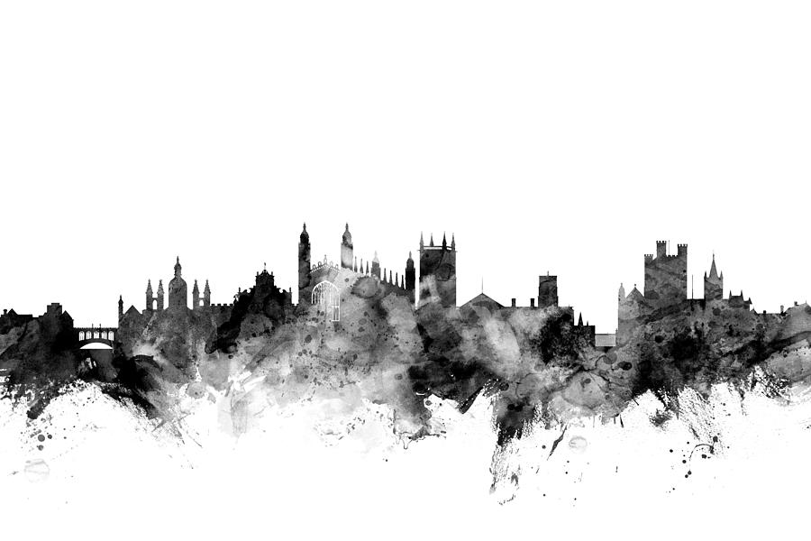 Cambridge England Skyline #4 Digital Art by Michael Tompsett