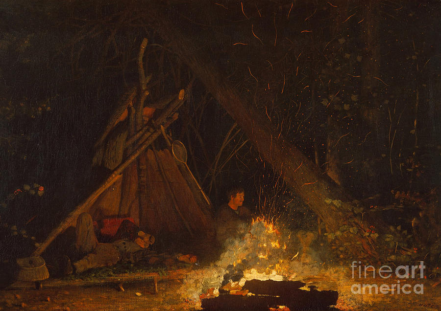 Camp Fire Painting by Winslow Homer