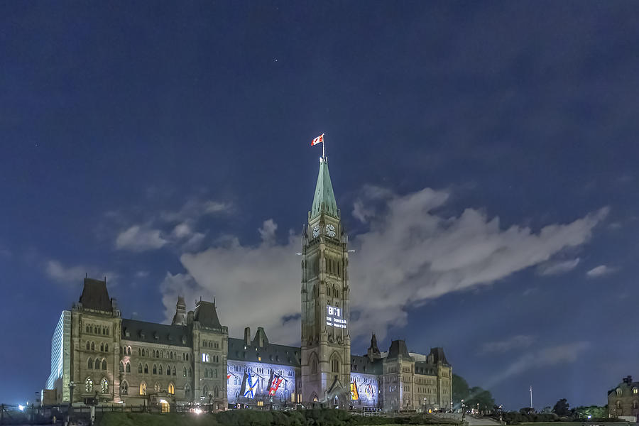 Canadian Parliament Buildings at night #4 Photograph by Josef Pittner
