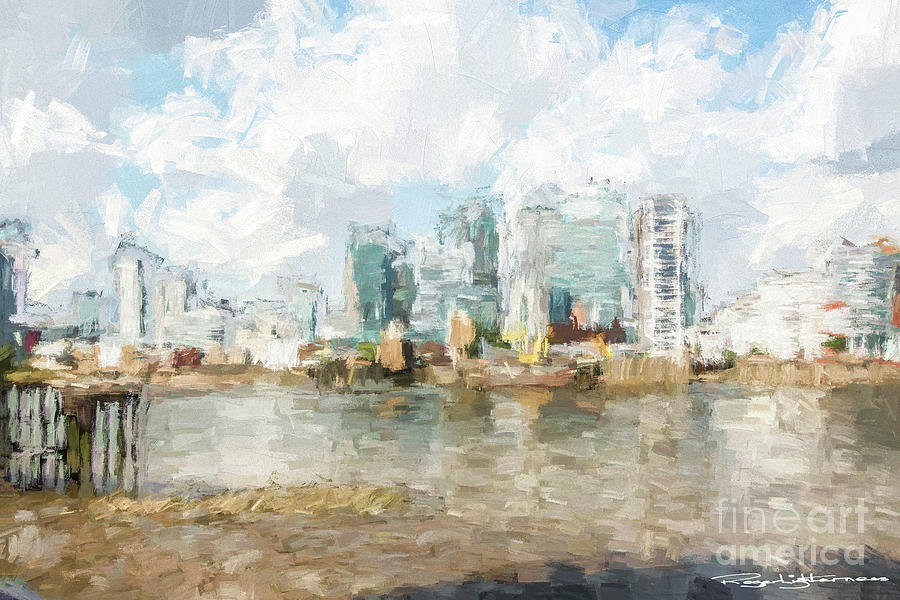 Canary Wharf London #4 Painting by Roger Lighterness