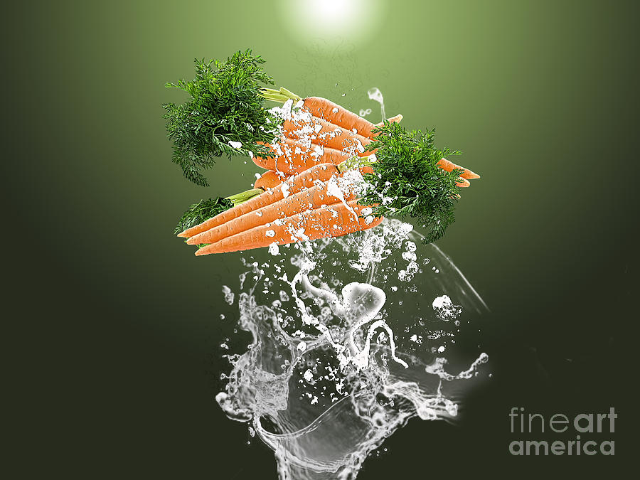 Vegetable Mixed Media - Carrot Splash #4 by Marvin Blaine