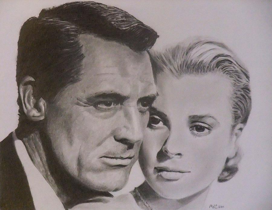 Cary Grant and Grace Kelly Drawing by Mike OConnell - Fine Art America