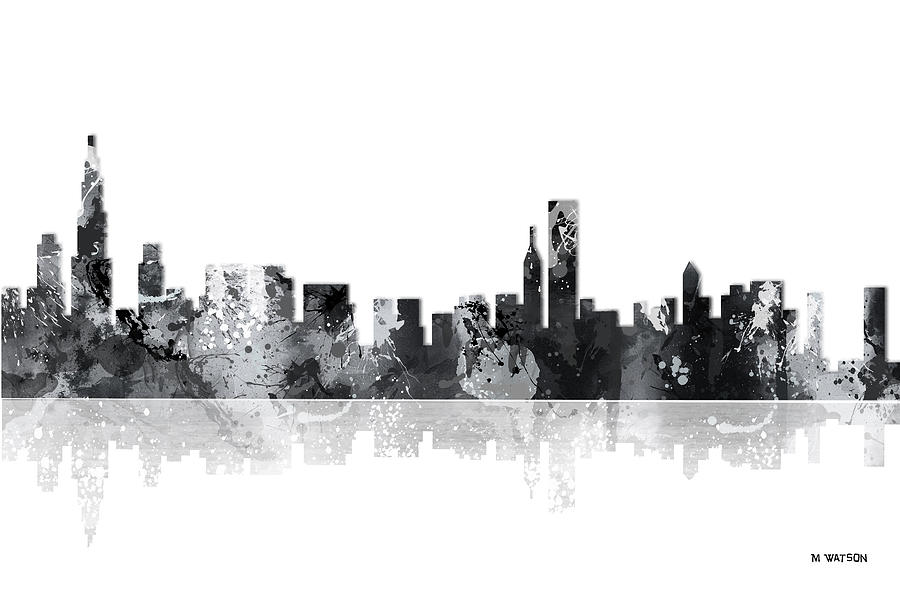 Chicago Illinois Skyline #4 Digital Art by Marlene Watson