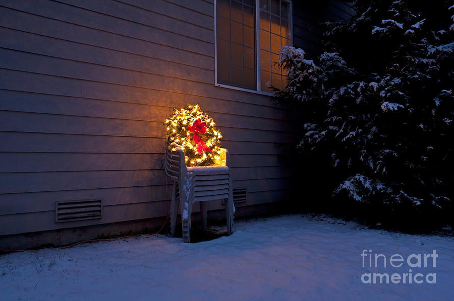 Christmas Wreath On Lawn Chairs #4 Photograph by Jim Corwin