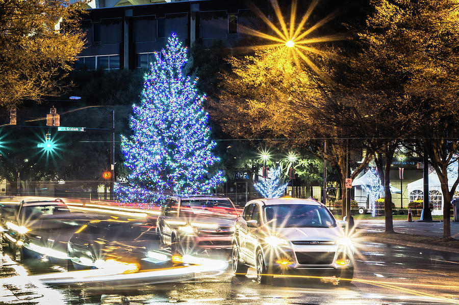 Chritmas Tree Lights And Decorations In The City #4 Photograph by Alex Grichenko