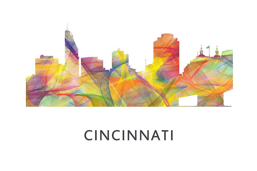 Architecture Digital Art - Cincinnati Ohio Skyline  #4 by Marlene Watson