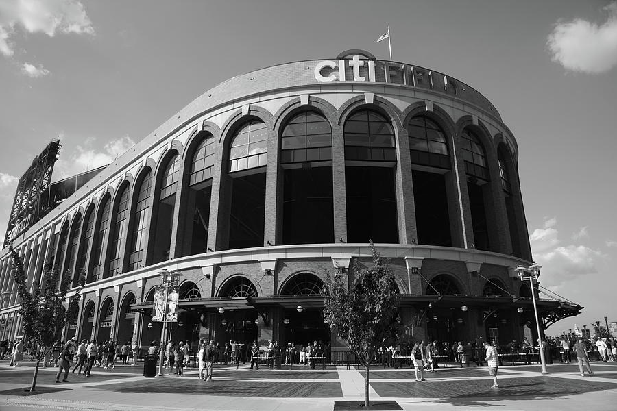 Citi Field - New York Mets 2011 BW Photograph by Frank Romeo