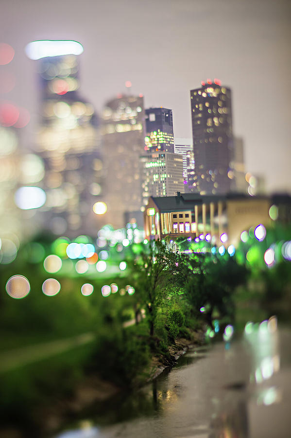 City Of Houston Texas Downtown Skyline With Tilt Lens #4 Photograph by Alex Grichenko