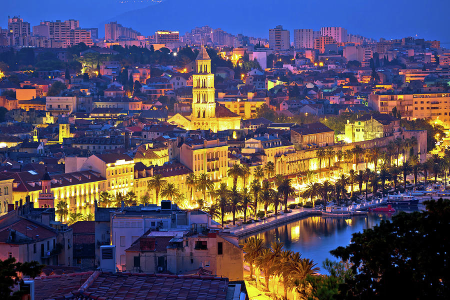 City of Split aerial view at dawn #4 Photograph by Brch Photography