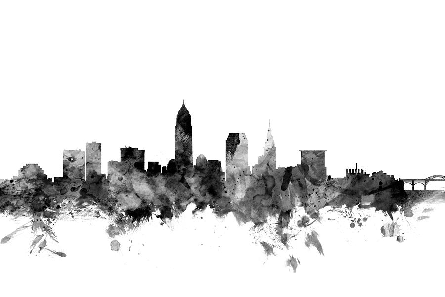 Cleveland Digital Art - Cleveland Ohio Skyline #4 by Michael Tompsett