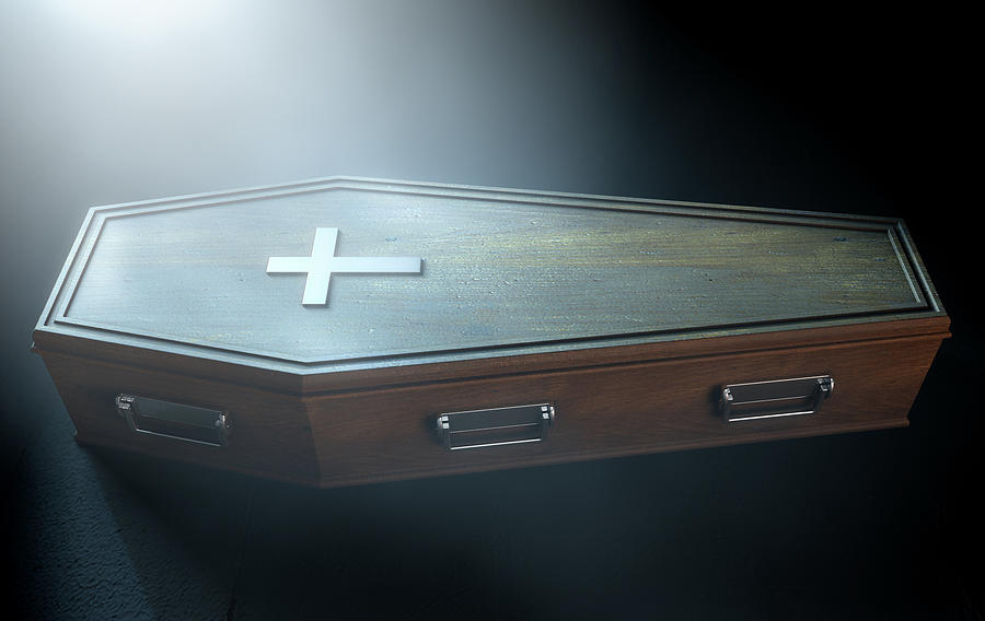 Burial Digital Art - Coffin And Crucifix #4 by Allan Swart