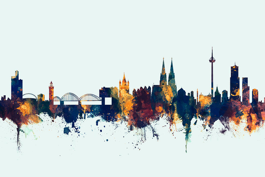 Cologne Germany Skyline #4 Digital Art by Michael Tompsett