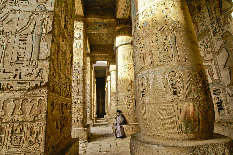Colonnade in an Egyptian Temple #4 Photograph by Michele Burgess