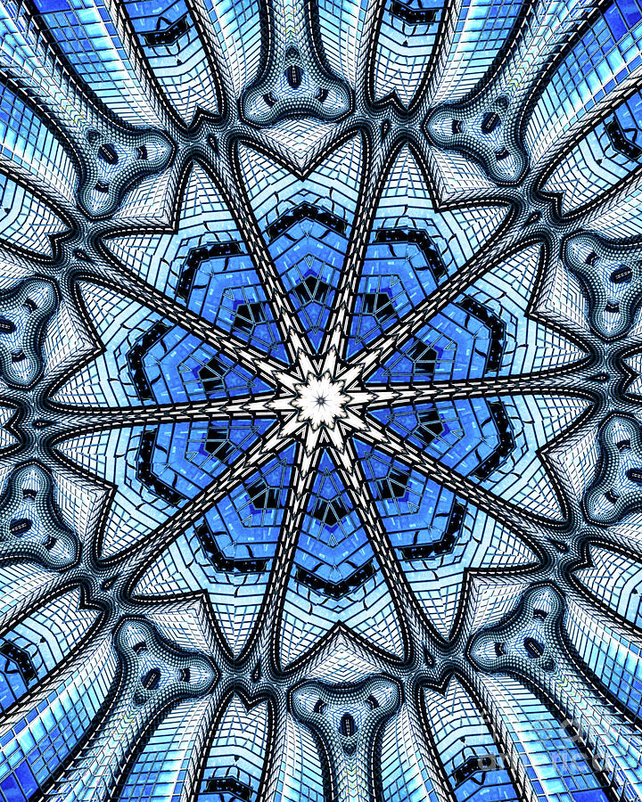Colorful Blue Kaleidoscopic Design #4 Photograph by Amy Cicconi