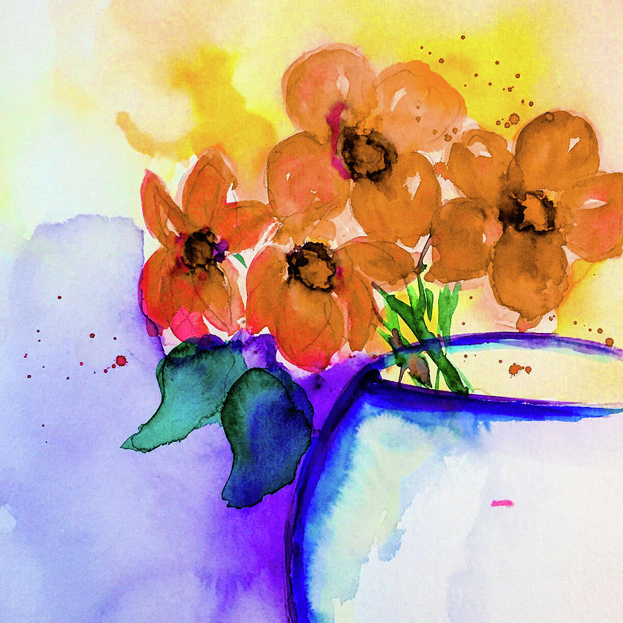 colorful Bouquet #4 Mixed Media by Britta Zehm