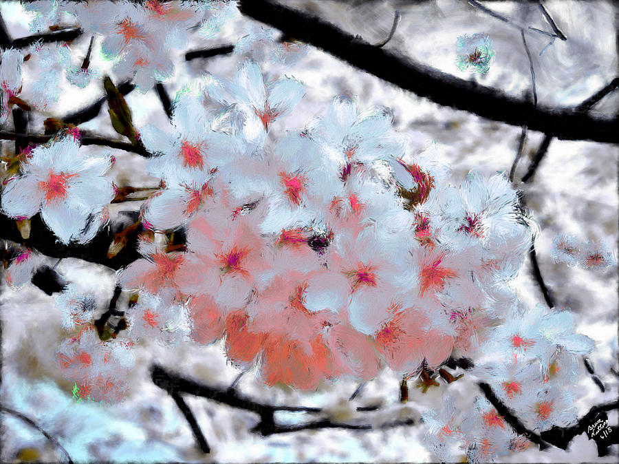 Colorful Cherry Blossoms #5 Painting by Bruce Nutting