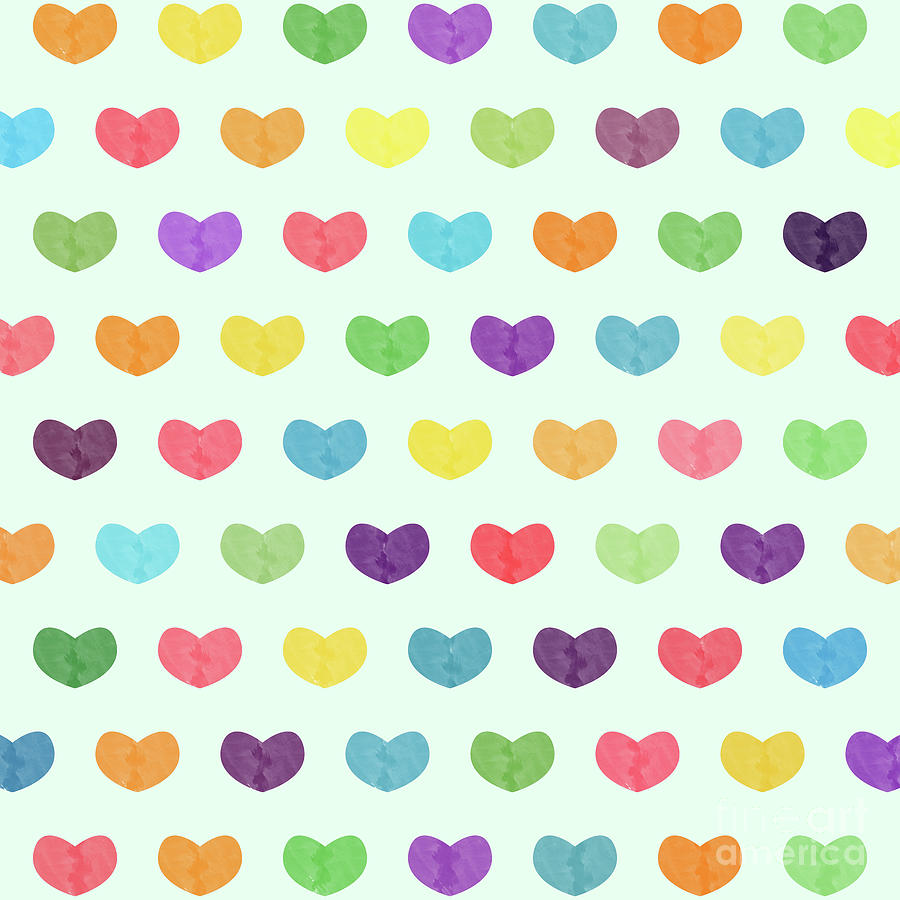 Colorful Hearts Digital Art