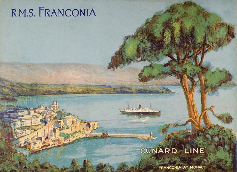Boat Drawing - Cunard Line Promotional Brochure For #4 by Vintage Design Pics