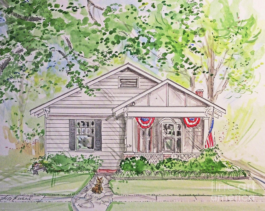 Custom House Rendering sample #4 Drawing by Lizi Beard-Ward