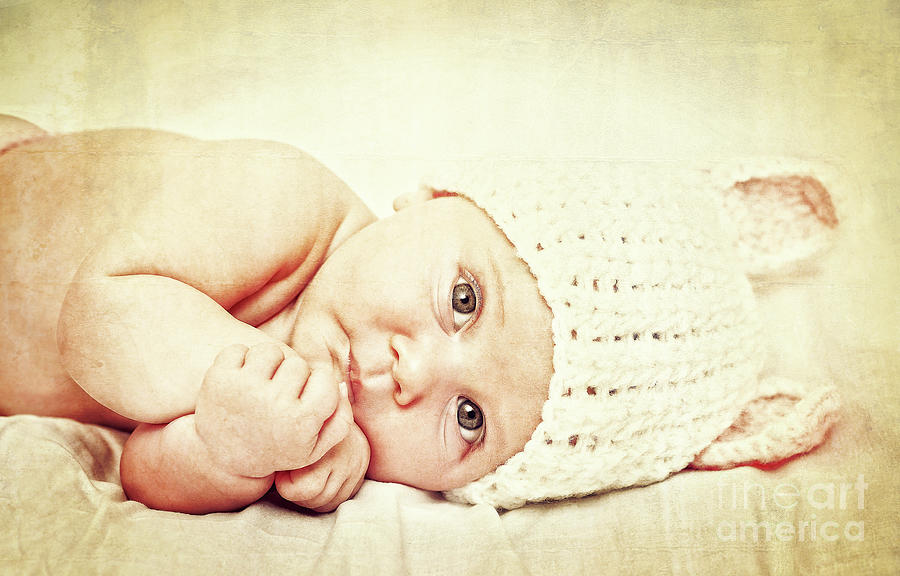 Cute Newborn Portrait #4 Photograph by Gualtiero Boffi