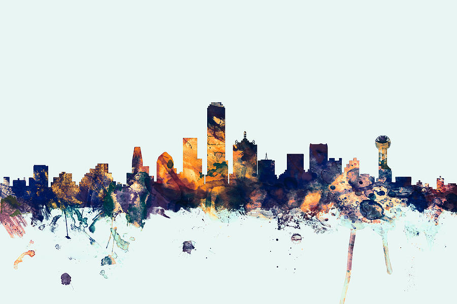 United States Digital Art - Dallas Texas Skyline by Michael Tompsett