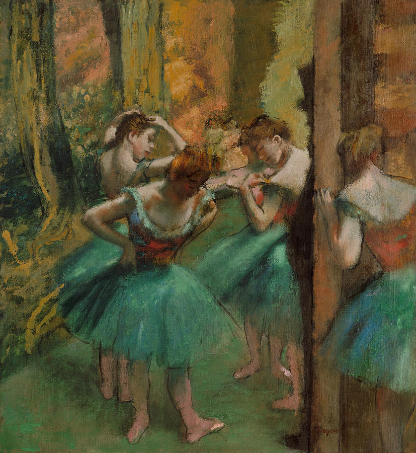 Dancers, Pink and Green, from circa 1890 Painting by Edgar Degas
