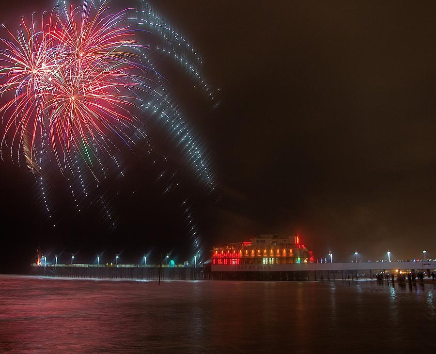 Daytona Beach Fireworks at New Years Photograph by Jacob Boomsma Fine