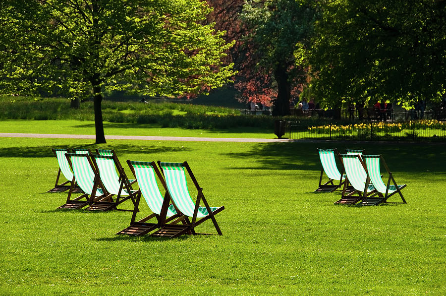 Deck chairs in a park #4 Photograph by Dutourdumonde Photography