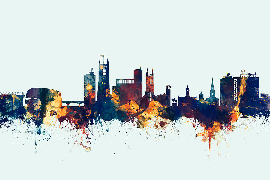 Derby England Skyline #4 Digital Art by Michael Tompsett