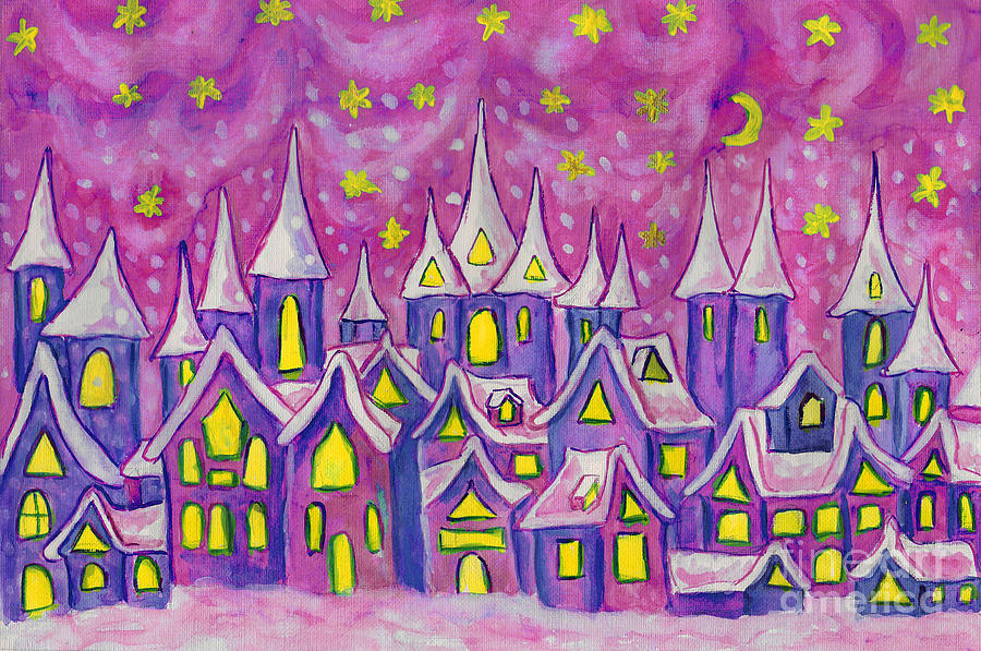 Dreamstown, painting #4 Painting by Irina Afonskaya